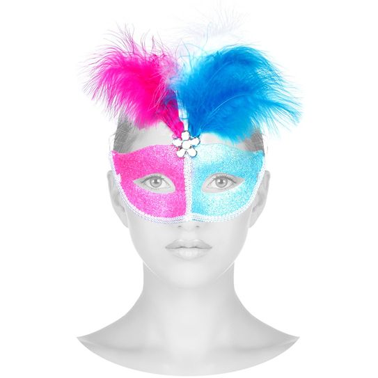 Máscara Veneziana Candy - Pink e Azul Claro