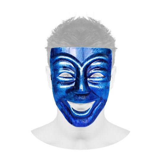 Máscara Veneziana Dueto Comédia - Azul