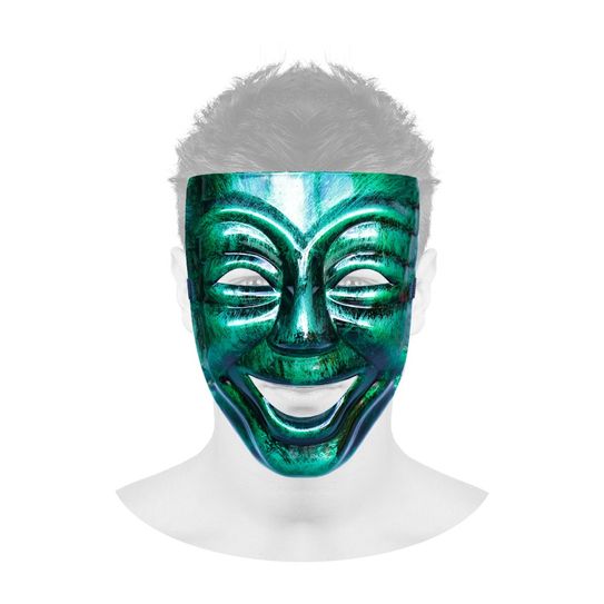 Máscara Veneziana Dueto Comédia - Verde