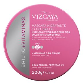 Máscara Vizcaya Brilho + Vitaminas Extra Brilho de Hidratação 200g