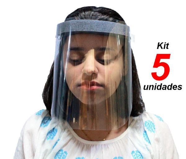 Máscaras de Proteção Facial 5 Unidades Viseira Proteção Transparente Respingo com Elástico - Ditudotem