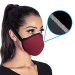 2 Máscaras de proteção facial com tres camadas, presa na cabeça, lavável, confortável , reutilizável na promoção