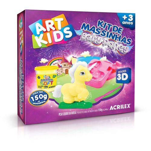 Massa para Modelar Criativa Art Kids Baby Poney 3 150g Acrilex Unidade
