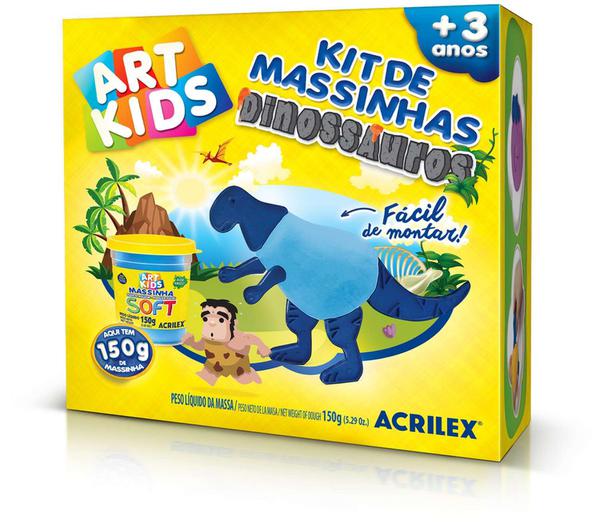 Massa para Modelar Criativa ART KIDS Dinossauro 2 AZUL Acrilex