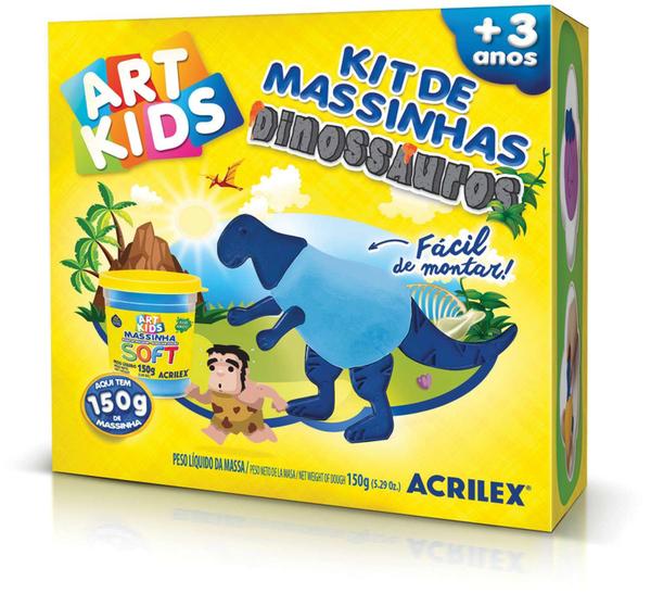 Massa para Modelar Criativa Art Kids Dinossauro 2 Azul Acrilex