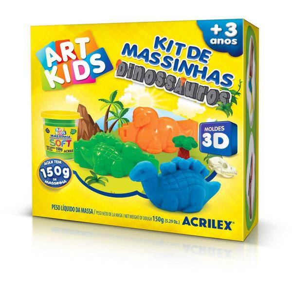 Massa para Modelar Criativa ART KIDS Dinossauro 3D 150G - Acrilex