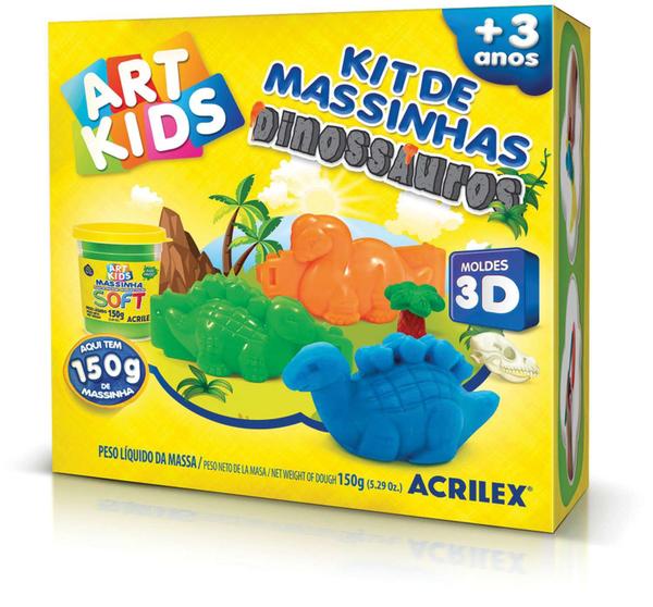 Massa para Modelar Criativa Art Kids Dinossauro 3D 150G Acrilex