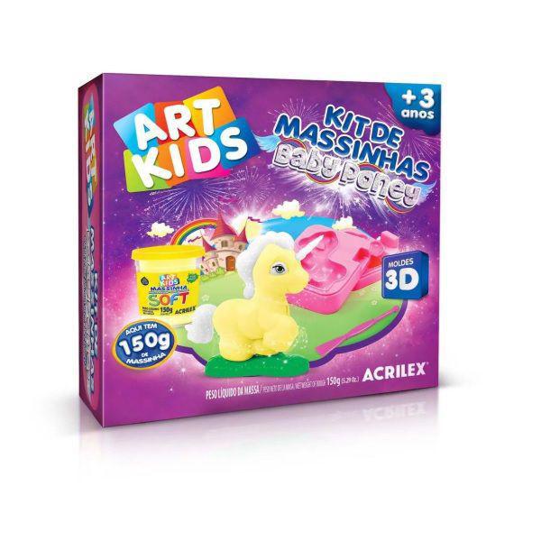 Massinha de Modelar Criativa Art Kids Baby Poney Molde 3D Ref 40045 Acrilex