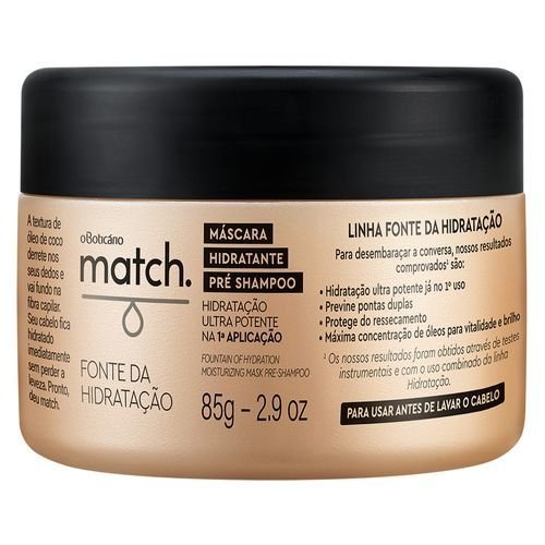Match Máscara Hidratante Pré Shampoo - 85G