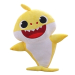 Bebê Tubarão Stuff Brinquedos Macios Pelúcia Anak Patung Stuffed Sharktoys Soft Amarelo Cante E Brilhe