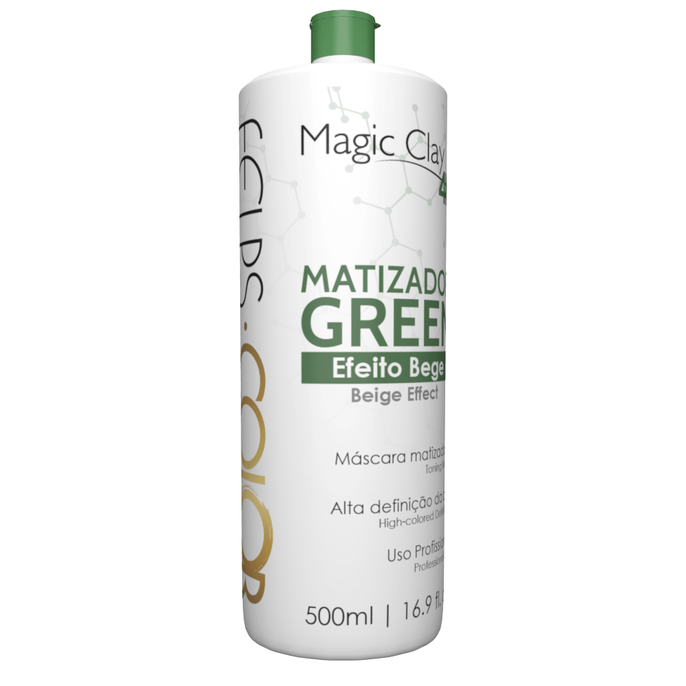 Matizador Felps Profissional Color Green Efeito Bege Magic Clay 4K 500mL