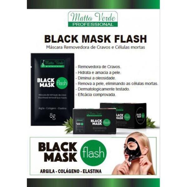 Matto Verde Black Mask Flash Máscara de Remoção de Cravos Sachê 50x8g