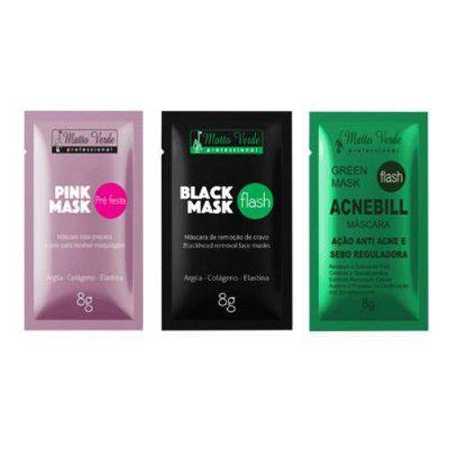 Matto Verde Máscara Facial - Máscara Pink Mask + Máscara Black Mask + Máscara Acnebill