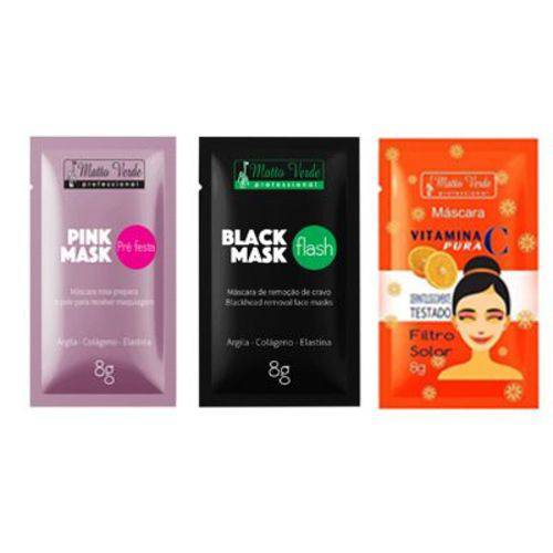 Matto Verde Máscara Facial - Máscara Vitamina C + Máscara Pink Mask + Máscara Black Mask