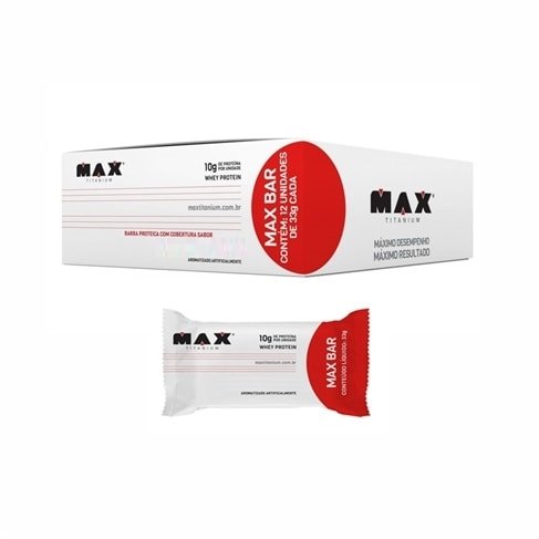 MAX BAR 12 UNIDADES 10g - CHOCOLATE - Max Titanium