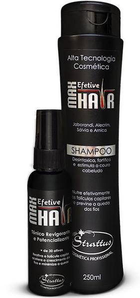Max Efetive Hair - Tratamento para Calvície Tônico e Shampoo - Strattus