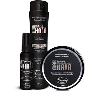 Max Efetive Hair - Tratamento para Calvície Tônico, Shampoo e Esfoliante