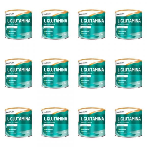 Maxinutri L- Glutamina Pura 300g (Kit C/12)