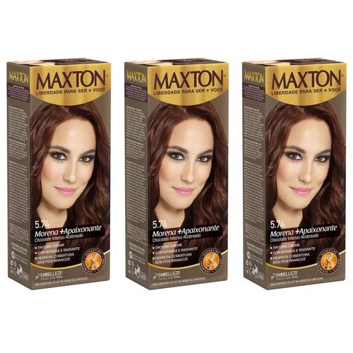 Maxton Tinta 5.74 Chocolate Intenso Acobreado (kit C/03)
