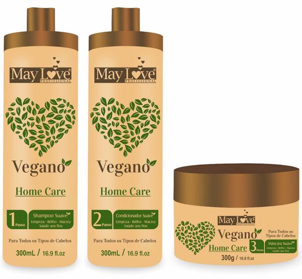 May Love Kit Capilar Vegano Shampoo Condicionador e Máscara