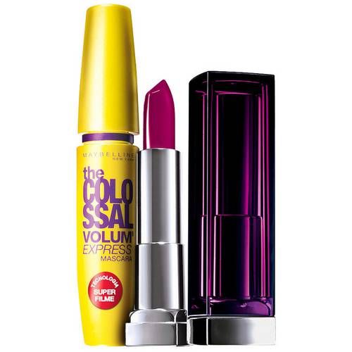 Maybelline The Colossal Lips And Eyes Kit Roxo Provocante (2 Produtos)
