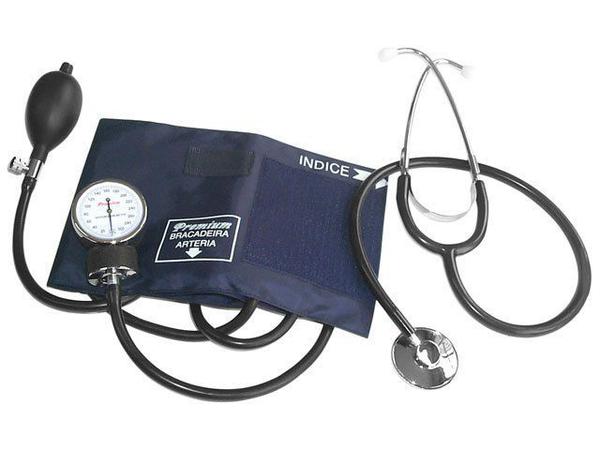 Medidor de Pressão Esfigmomanômetro com Estetoscópio Premium