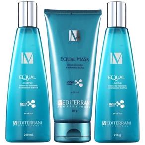 Mediterrani Equal System Kit Shampoo (250ml), Máscara (200g) e Leave-in (250g)