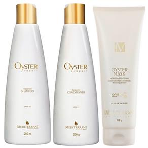 Mediterrani Oyster Repair Kit Shampoo (250ml), Condicionador (250g) e Máscara (200g)