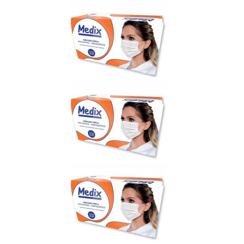 Medix Máscara Cirúrgica C/ Elástico C/50 (kit C/03)