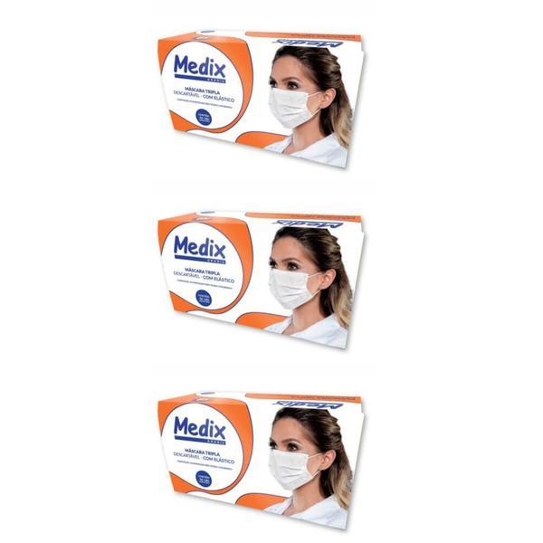 Medix Máscara Cirúrgica C/ Elástico C/50 (Kit C/03)
