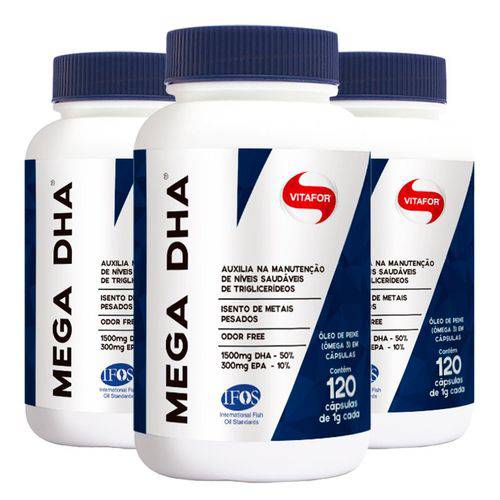Mega DHA - 3 Un de 120 Cápsulas - Vitafor