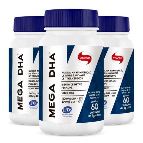 Mega DHA - 3 Un de 60 Cápsulas - Vitafor