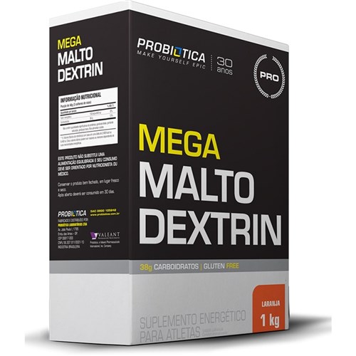 Mega Malto Dextrin 1Kg Probiótica - Laranja