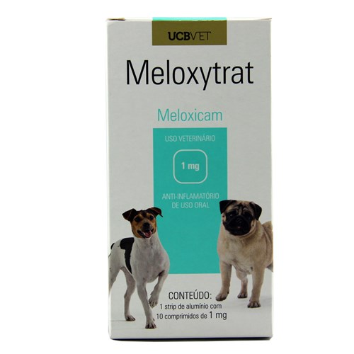 Meloxytrat 1mg 10 Comprimidos UCBVet Anti-inflamatório Cães