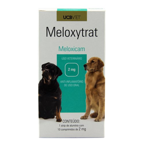 Meloxytrat 2mg 10 Comprimidos UCBVet Anti-inflamatório Cães