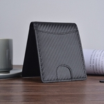 Men Carbon Fiber Leather Wallet Anti-magnetic Wallet Men's Cow Leather Wallet