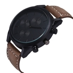 Men Leather Simple Business Fashion Quartz Wrist Watch