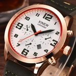 Men Luxury Stainless Steel Quartz Military Sport Leather Band Dial Wrist Watch