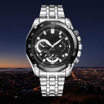Men Luxury Stainless Steel Quartz Military Sport Steel Band Dial Wrist Watch A