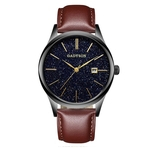Men Starry Sky Business Quartz Watch Date Display Mesh Alloy / PU Leather Band Wristwatch