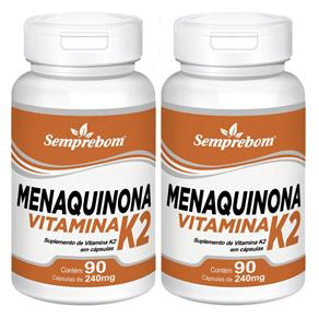 Menaquinona Vitamina K2 – Semprebom – 180 Cap. de 240 Mg. - Sem Sabor - 180 Cápsulas