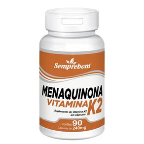 Menaquinona Vitamina K2 – Semprebom – 90 Cap. de 240 Mg. - Sem Sabor - 90 Cápsulas
