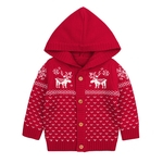 Meninos Meninas Natal bonito Pattern Elk camisola dos desenhos animados Knitting delicado casaco com capuz