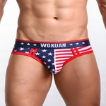 Mens Sexy American Flag Underwear Briefs G-string Thongs Calcinhas Vermelho L
