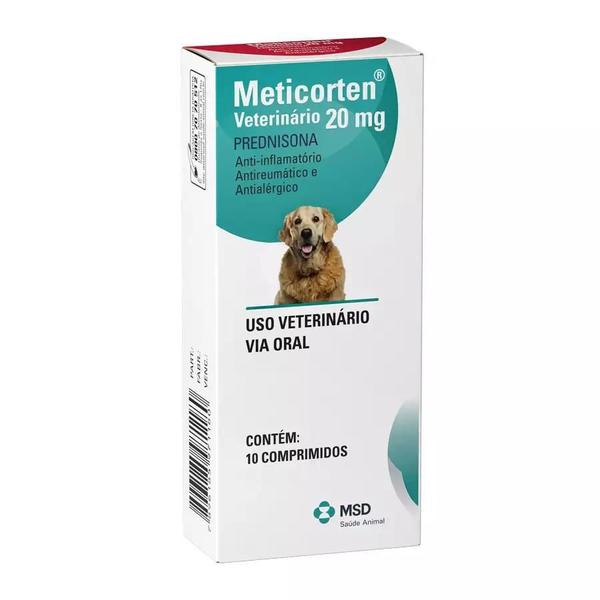 Meticorten Veterinário de 20mg - Msd - 10 Comprimidos