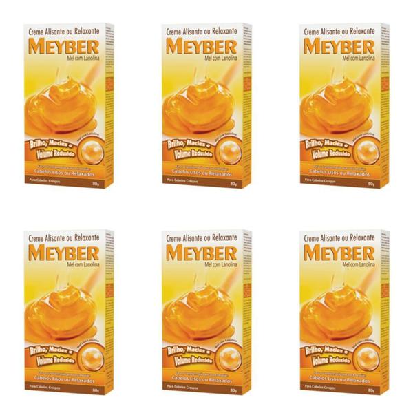 Meyber Creme Alisante Mel/ Lanolina 80g (Kit C/06)