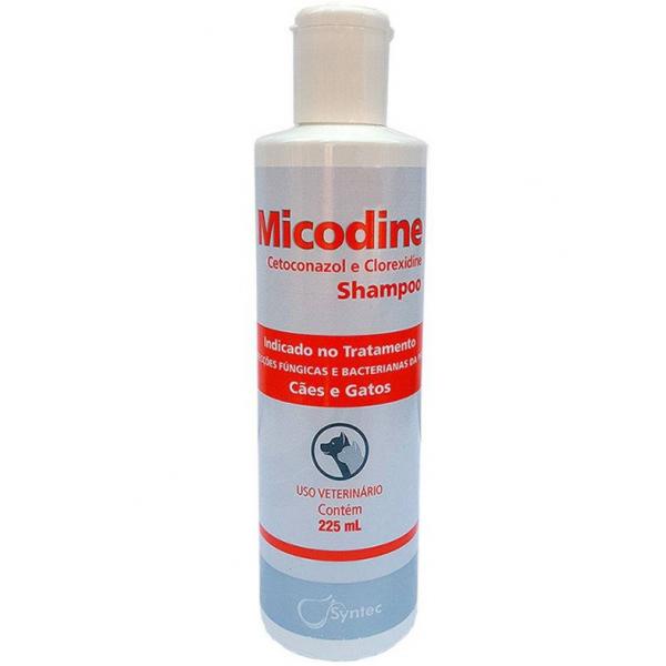 Micodine Shampoo Dermatológico Micose Cães e Gatos 225ml - Syntec