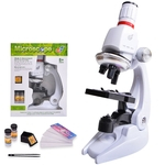 Laboratório de kit de microscópio com brinquedo educacional de suporte de telefone