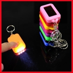 Mini 9 Color Solar Power Rechargeable 3 LED Flashlight Keychain Light Torch