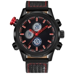 MINI FOCUS Men Fashion Stainless Steel Sport Watch Digital&Analog Wristwatches S